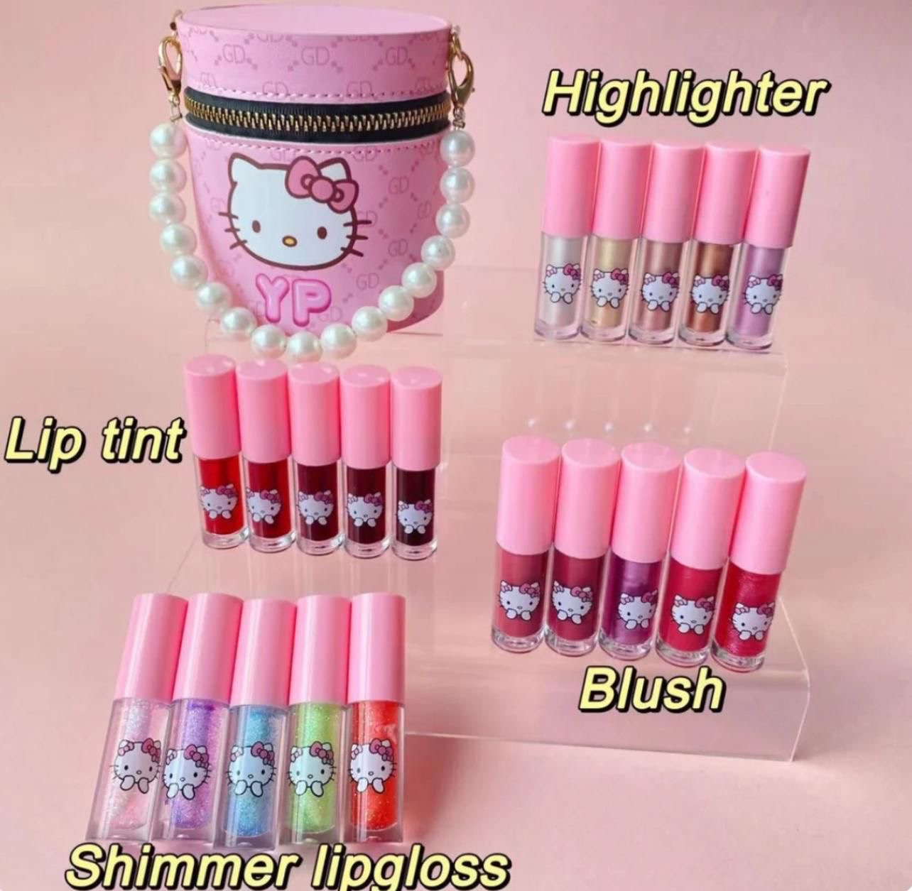 Set de Highlighter+ Lip Tint+ Blush y Shimmer Lip glos 20 pc