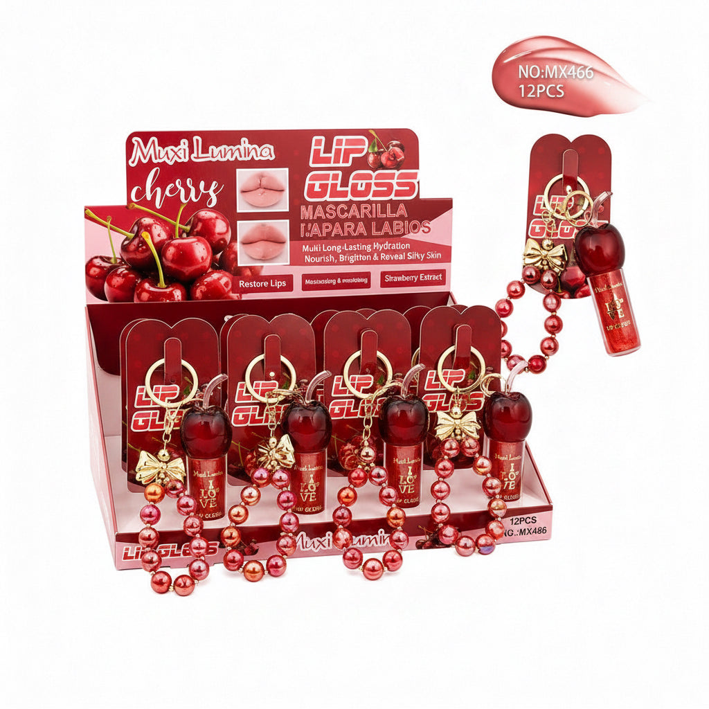 Lip gloss llavero cherry