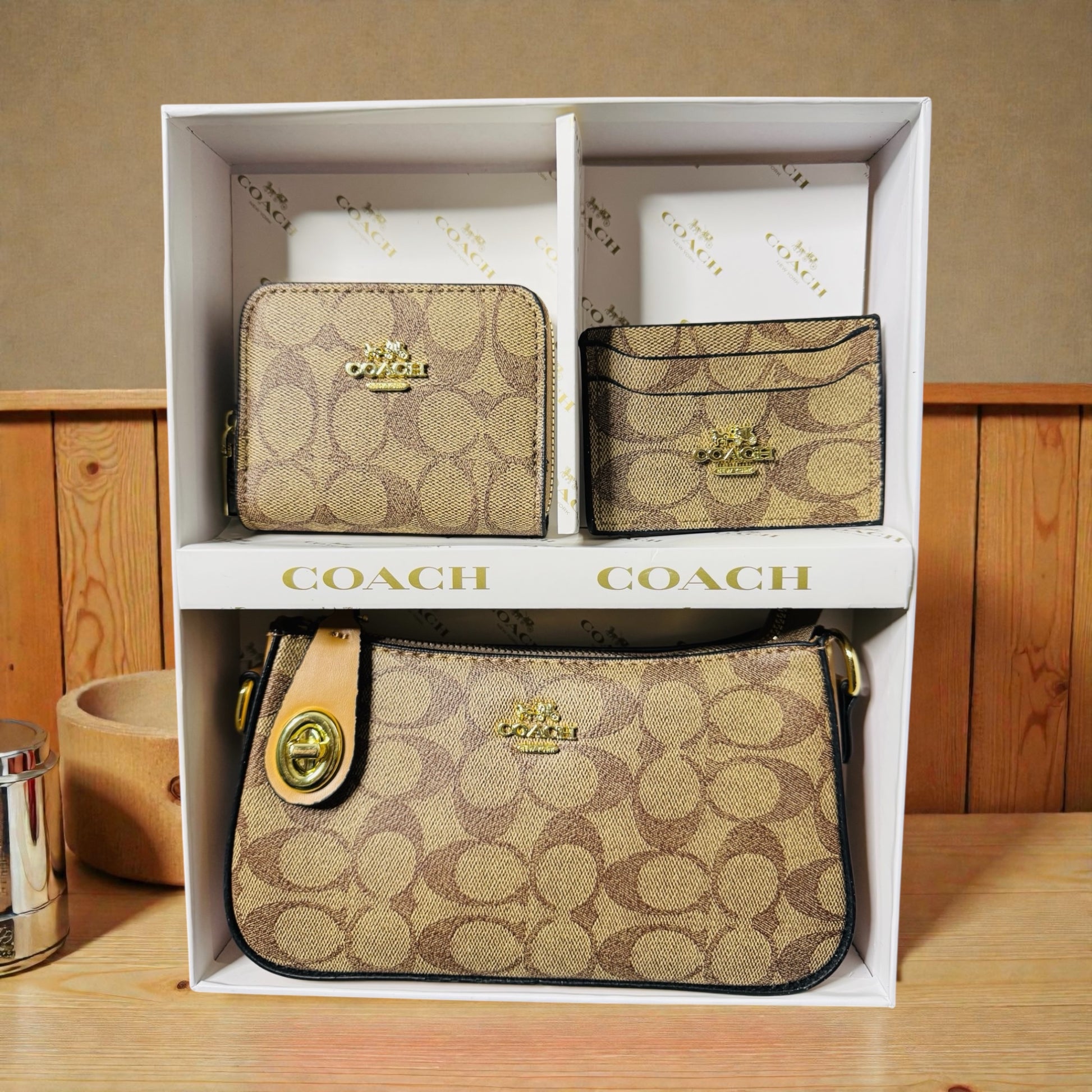 Set trío monedero + tarjetero+ Bolsa