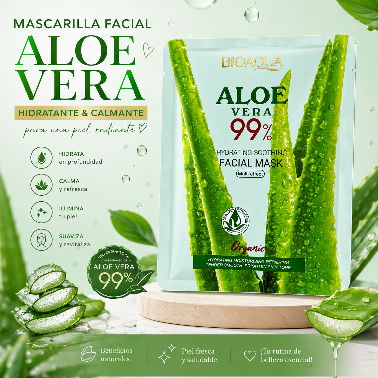 Mascarilla hidratante De Aloe Vera