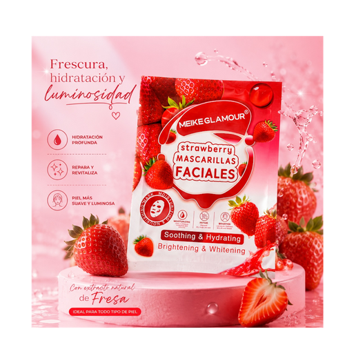 12 pz Mascarilla facial de Fresa