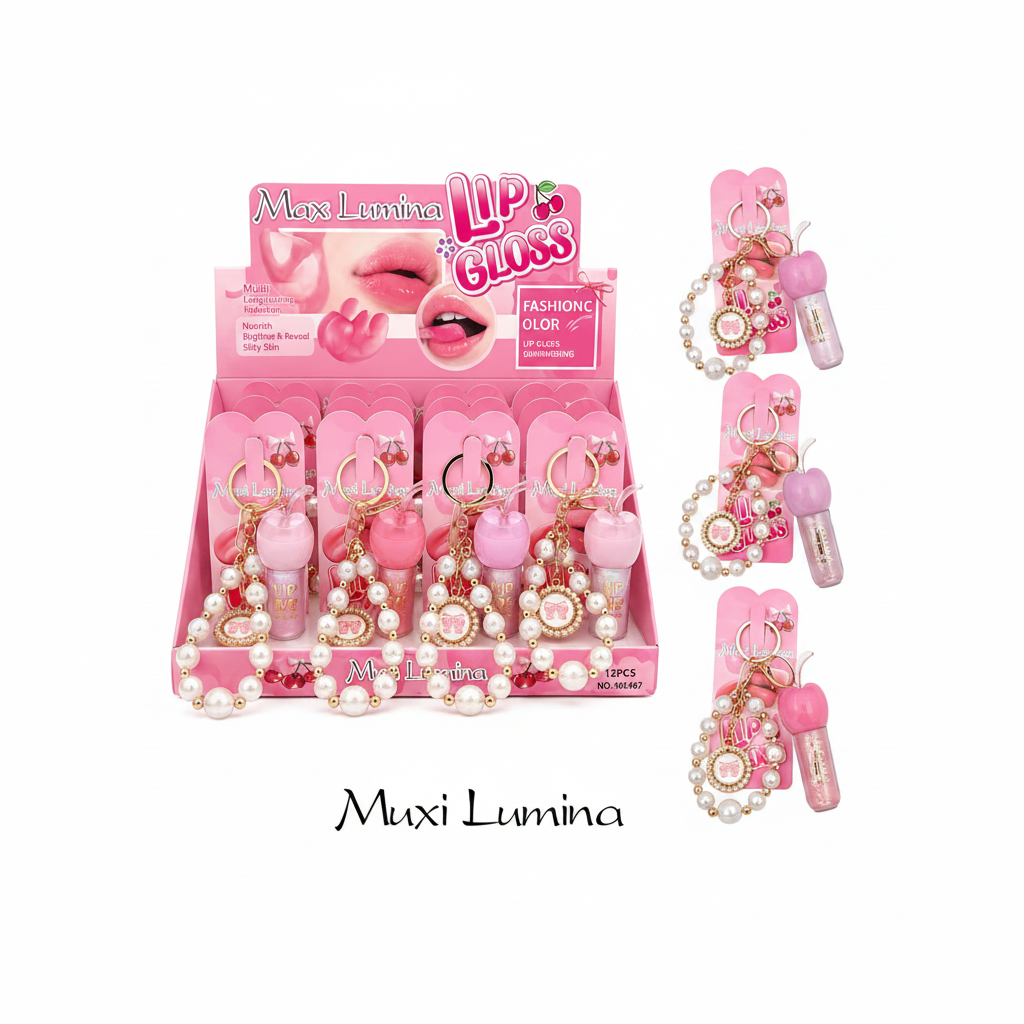 Lip gloss llavero cereza