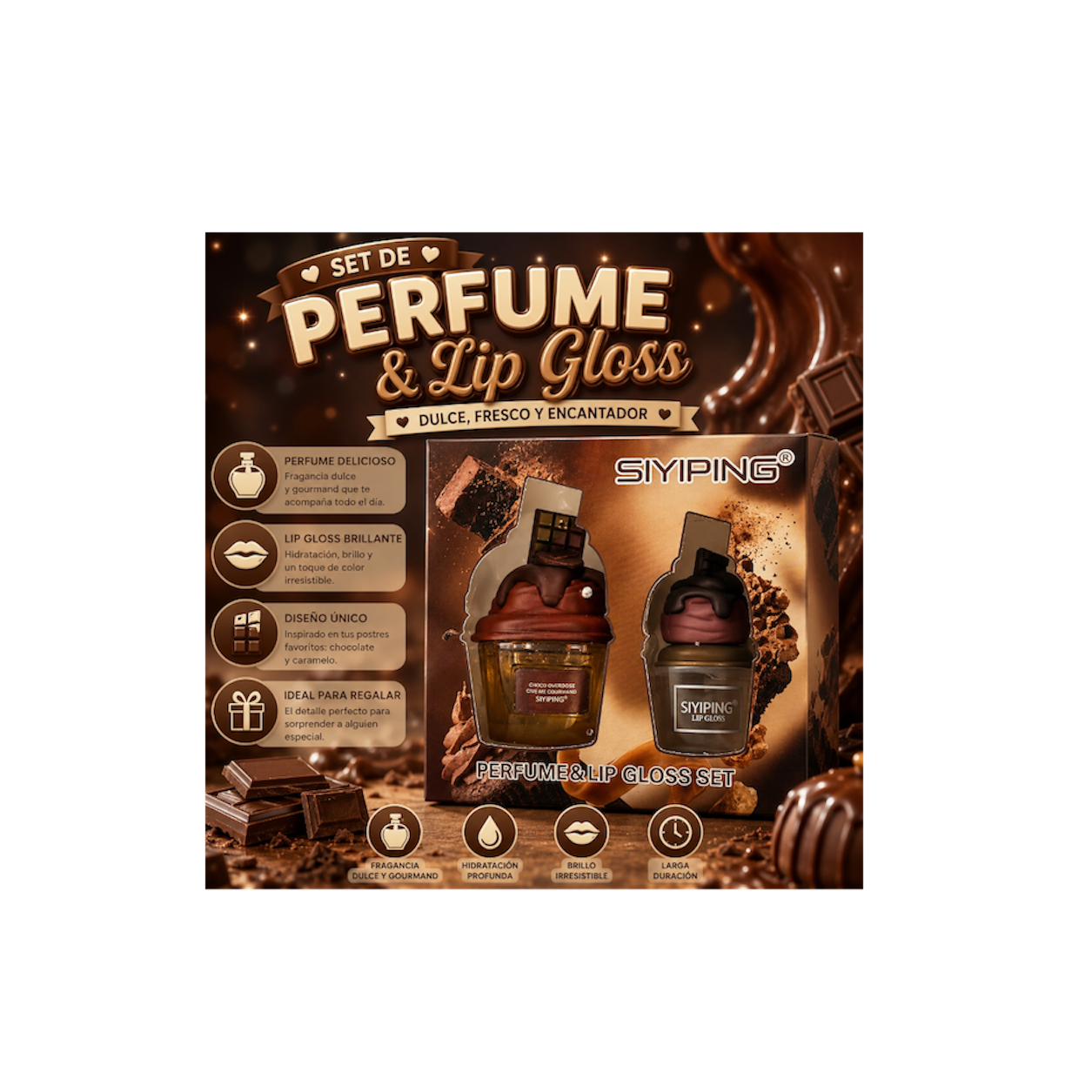 Perfume 30ml & Lip Gloss