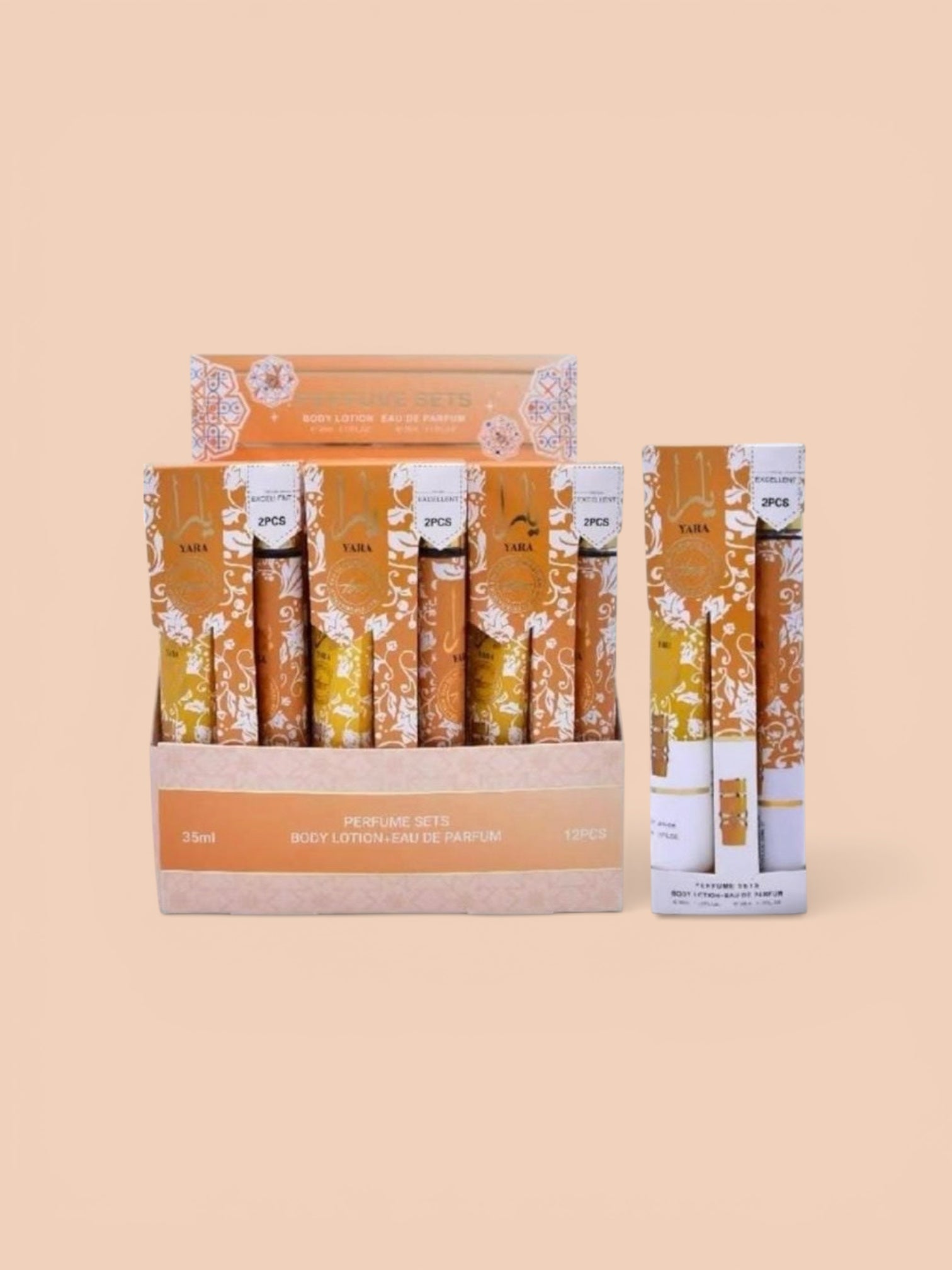 Set yara naranja perfume viajero+crema de manos
