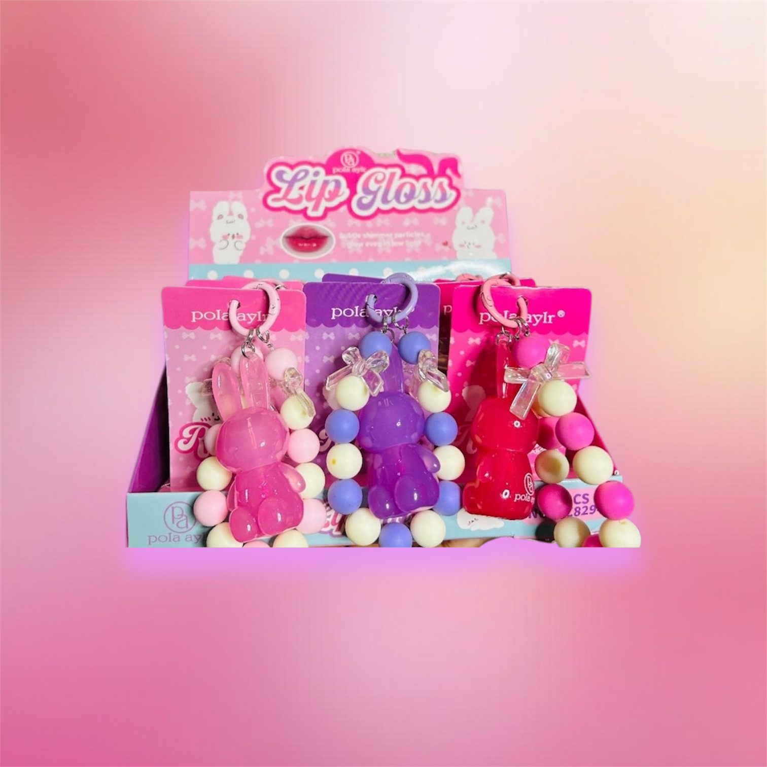 Lip glos llavero 12pz