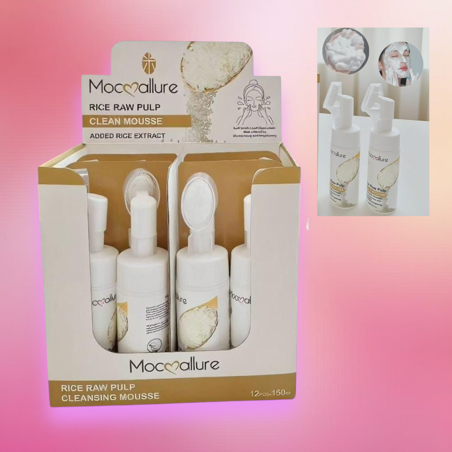 Espuma facial de Arroz caja 12pz