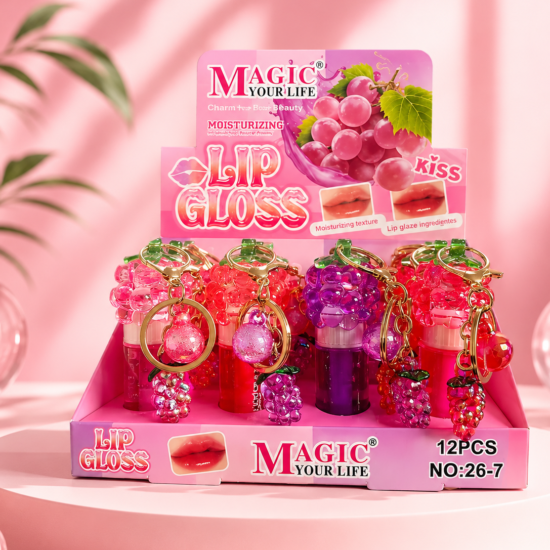Lip Gloss Uvitas Llavero 12pz