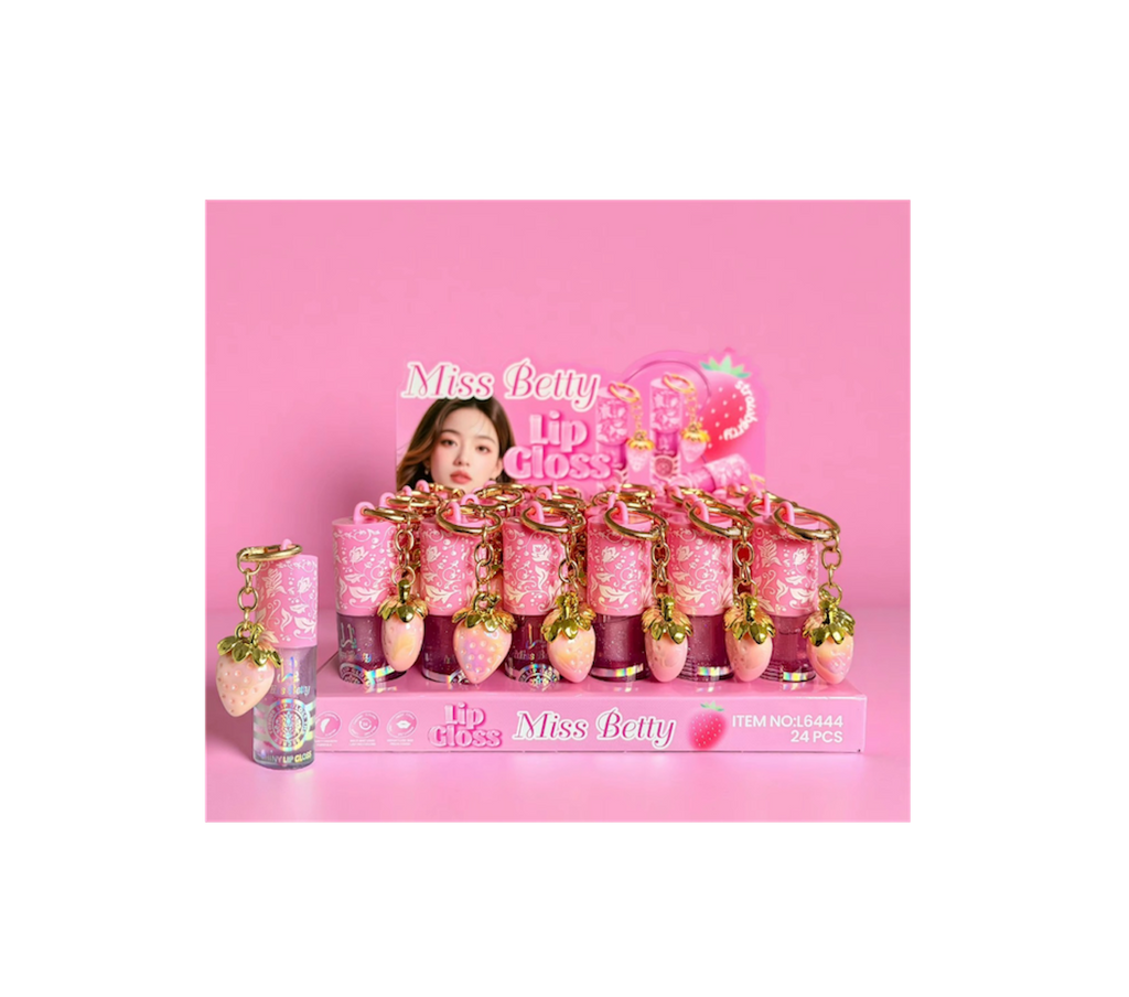 Caja lip Gloss Fresa 24pz