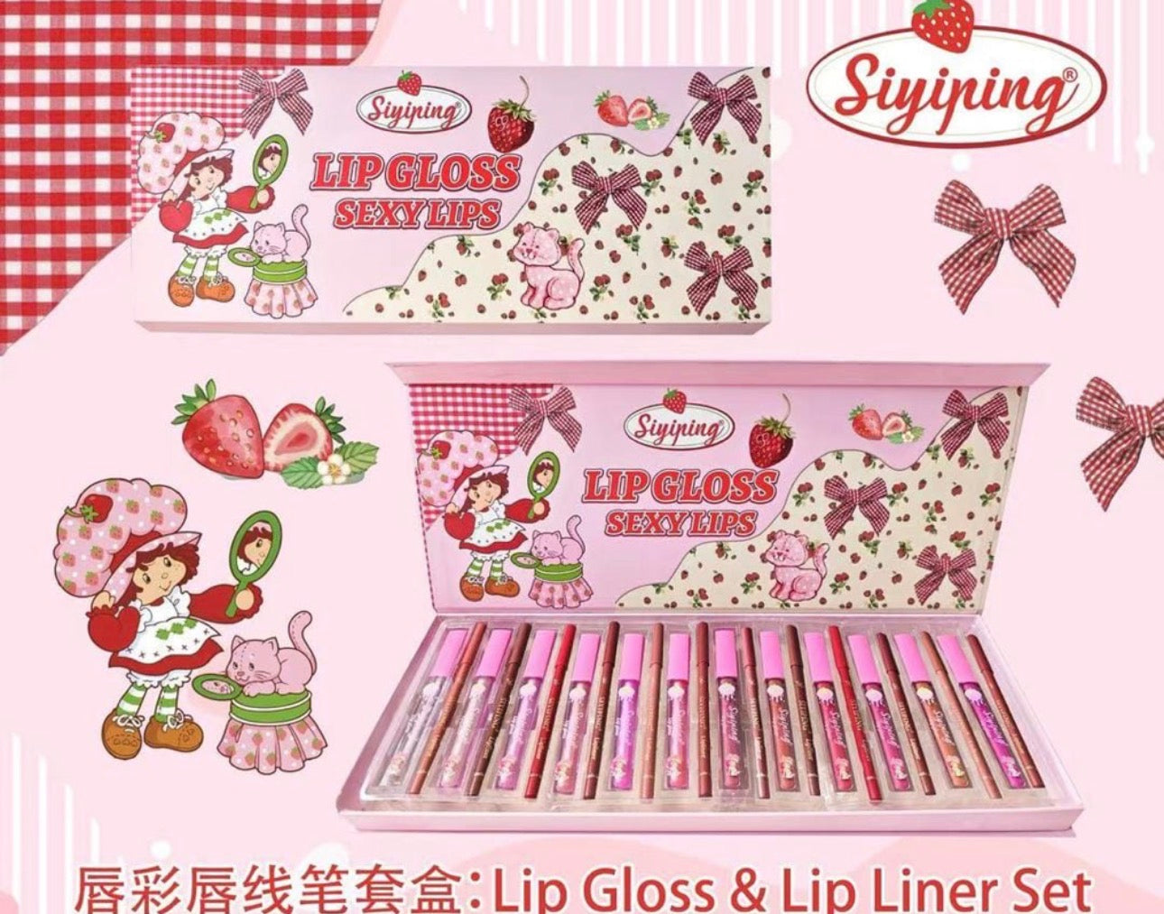 Kit Lip glos+Delineador+Labial 24pz