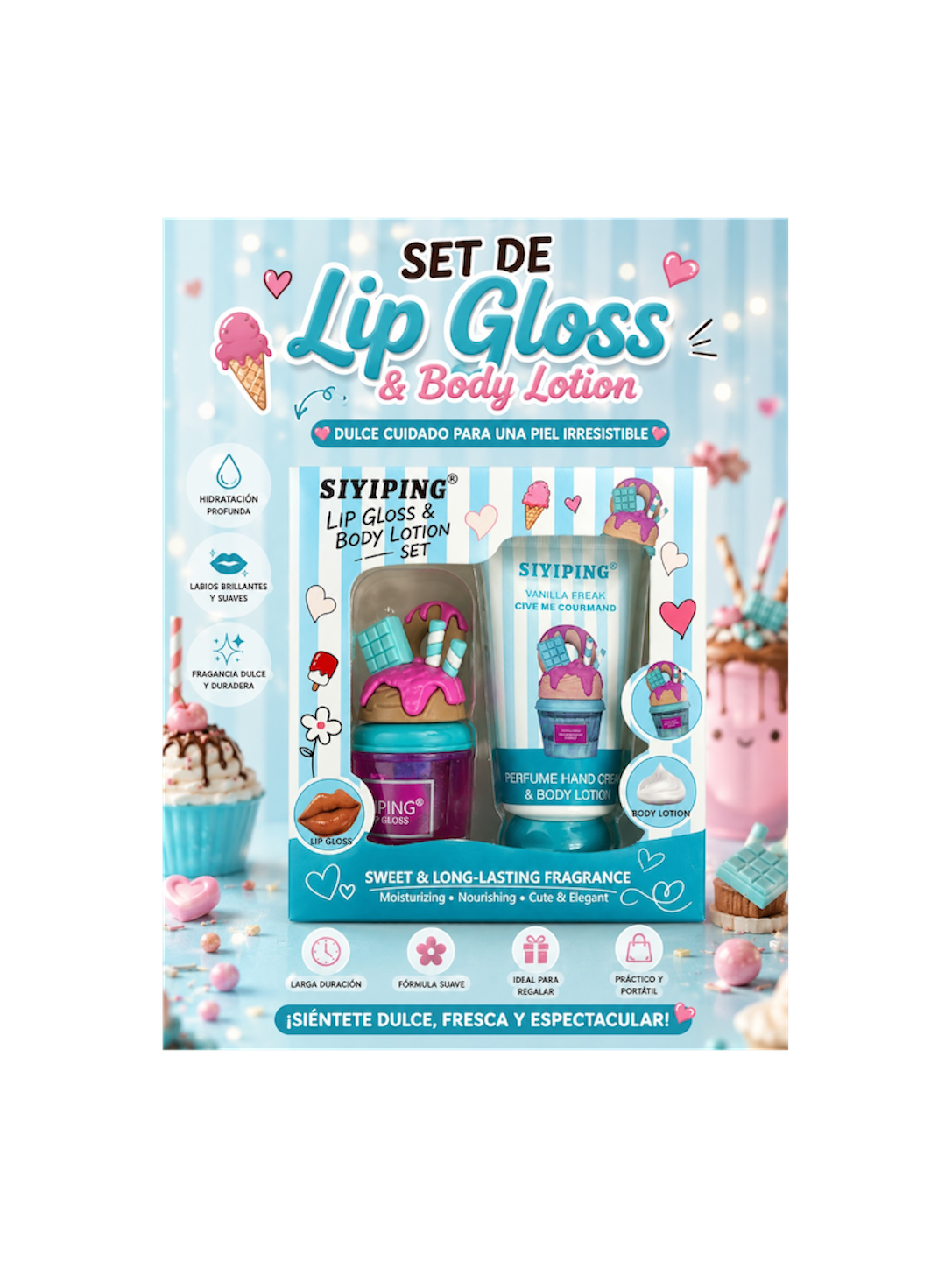 Set lip gloss & Body lotion
