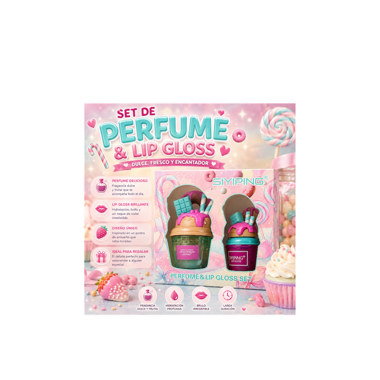 Perfume 30ml & Lip Gloss