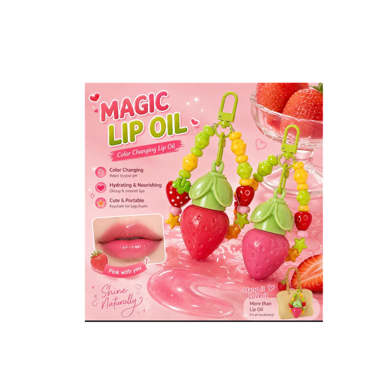 Lip gloss Fresita llavero caja 12pz