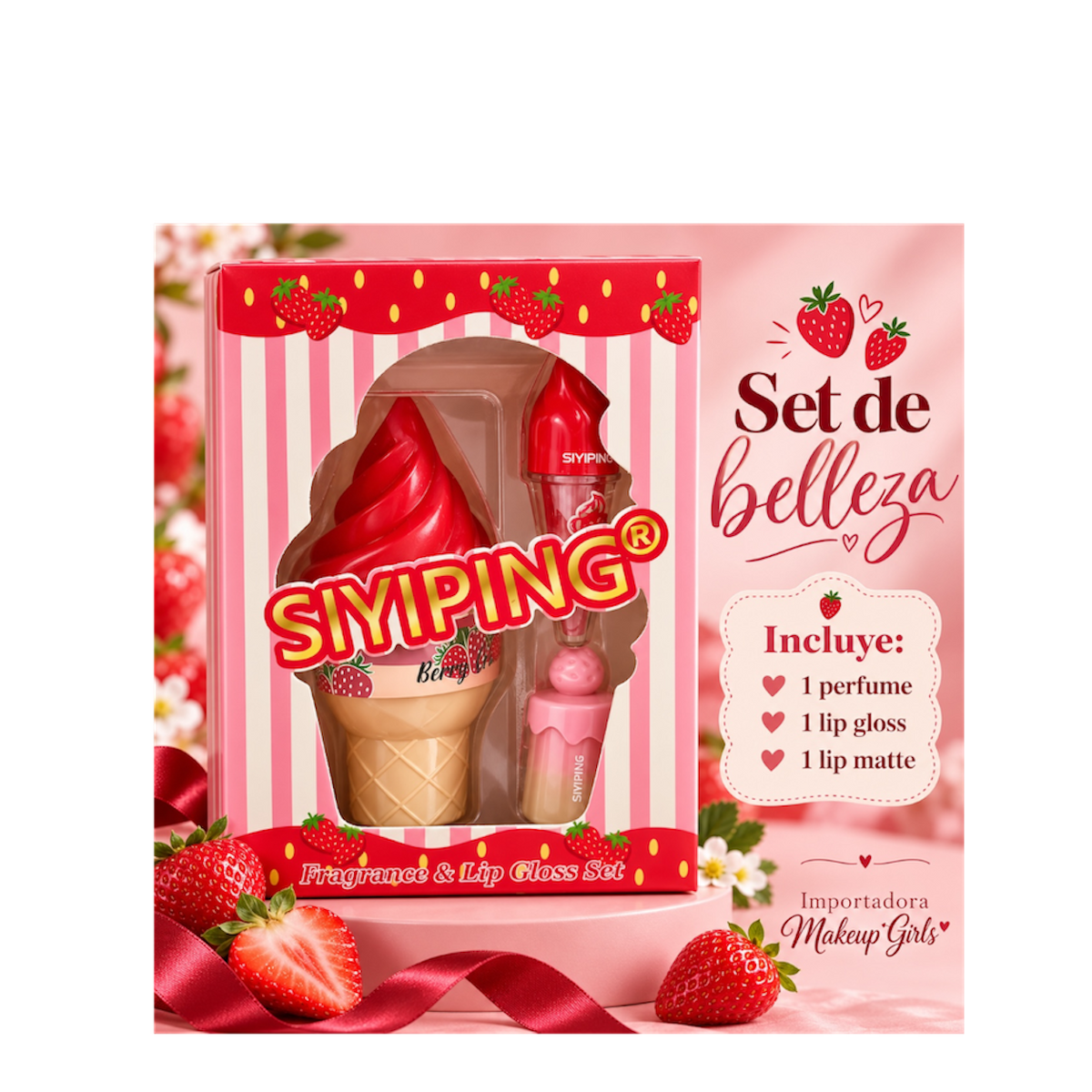 Set Perfume Lip gloss & Lip matte